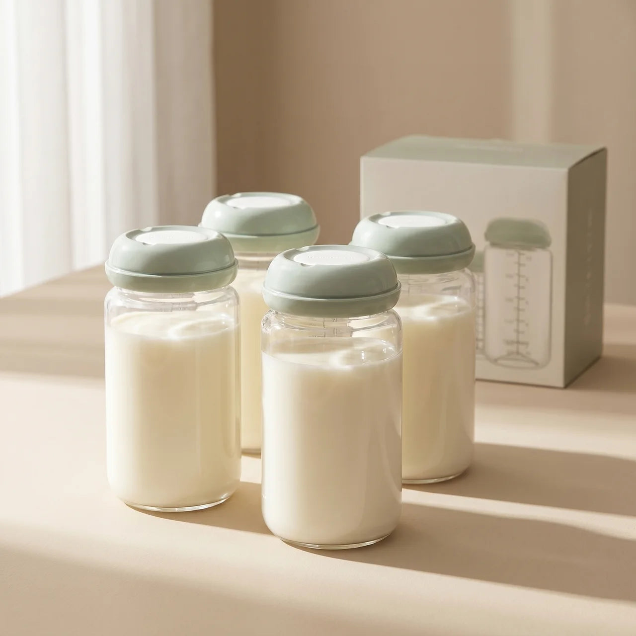 Premium Breast Milk Storage Bottles (4-Pack)