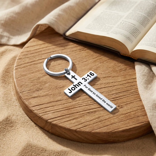John 3:16 Cross Keychain